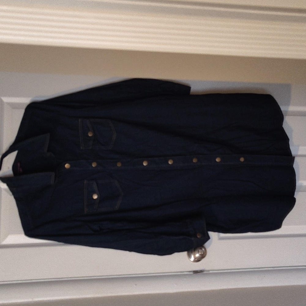 Black Denim Button-Up Dress